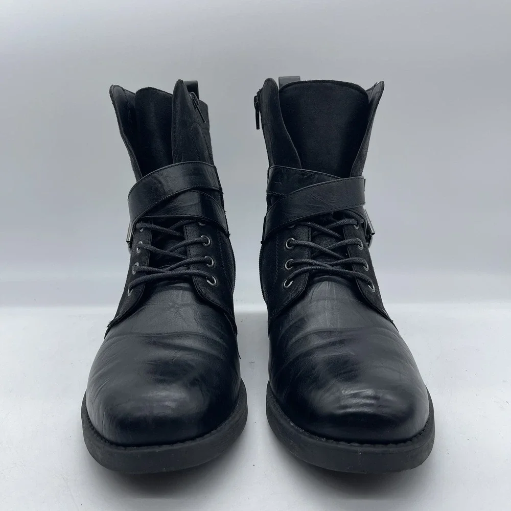 ARider Antonio-01 Men's Size 9.5 Moto Leather Boots Black Casual Shoes